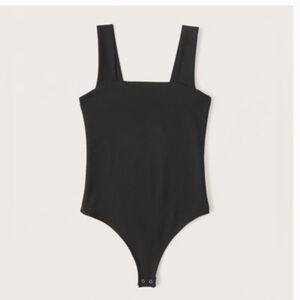 Size M - Abercrombie Double-Layered Seamless Fabric Squareneck Bodysuit - Black